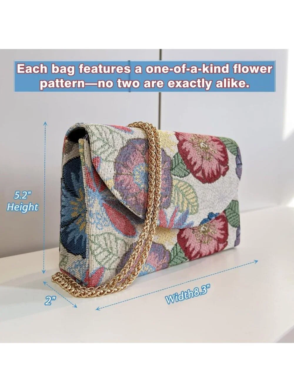 Women's Red Sparkling Envelope Purse Detachable Chain Evening Bag